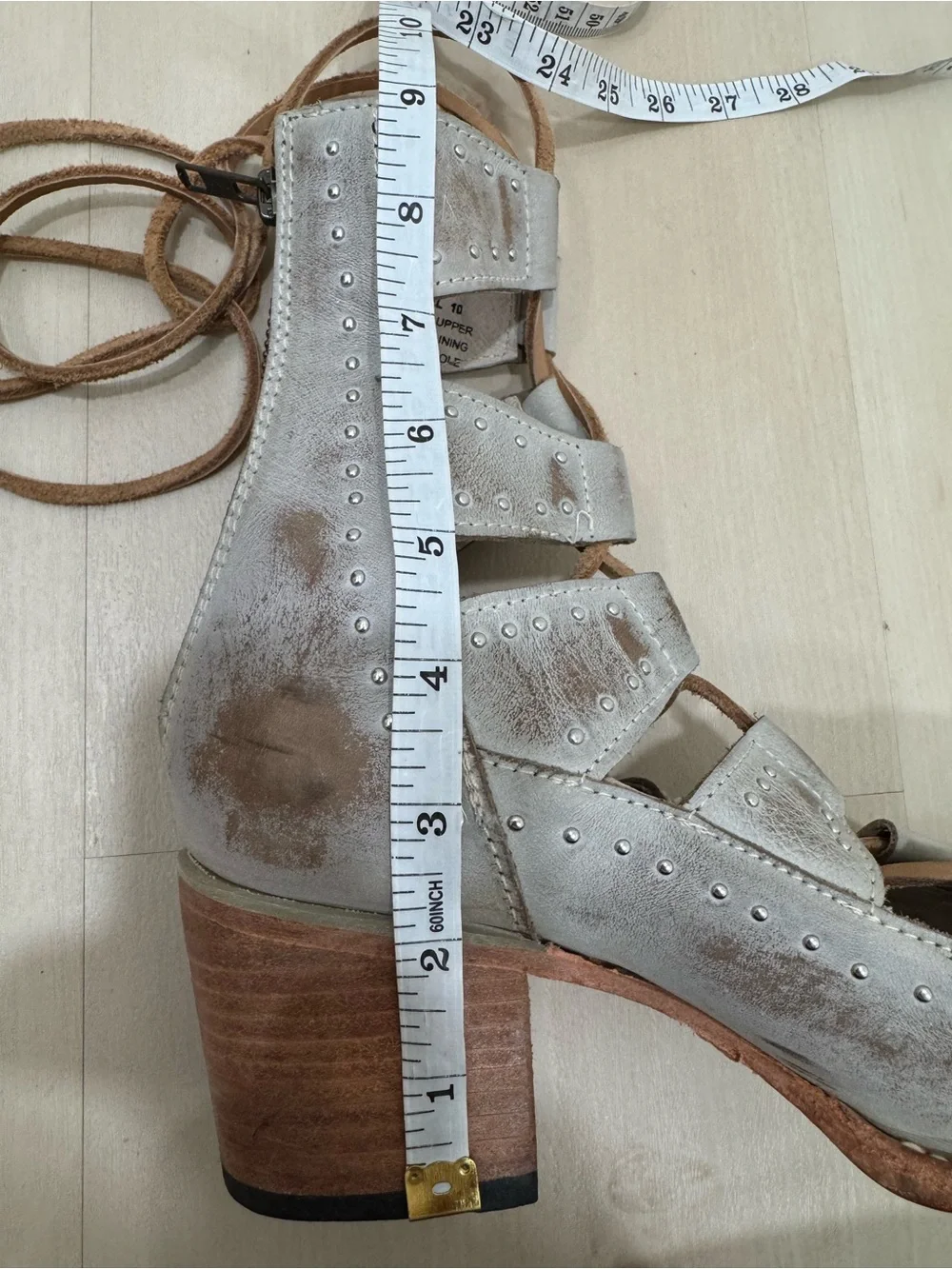 Freebird Hazel Gladiator Ice Sandals Studded Leather Western Boho Women's 10